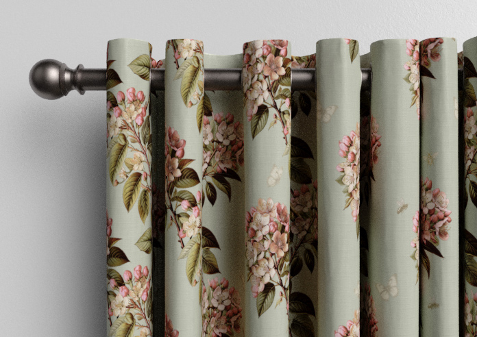 Upton, Aprils Bloom Bud Green - Made to Measure Curtains - Image 12